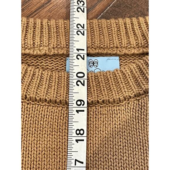 CeCe XL Stripe Shoulder Gold Button Sweater In Cappuccino Brown Black Stripes - Picture 7 of 12